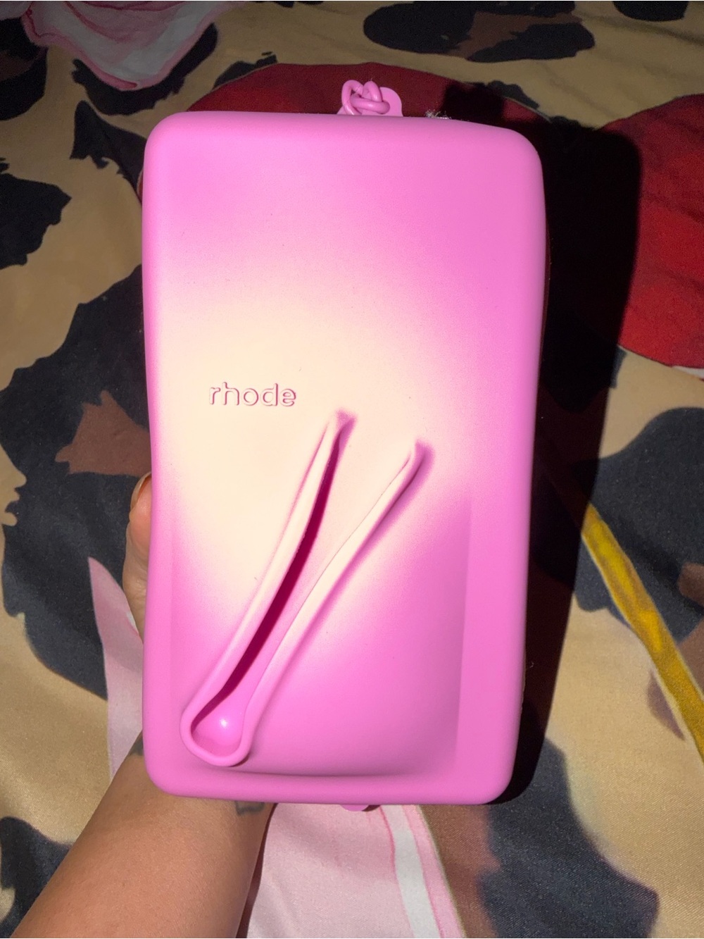 RHODE Hot Pink Silicone Phone Case with Built-In Stand